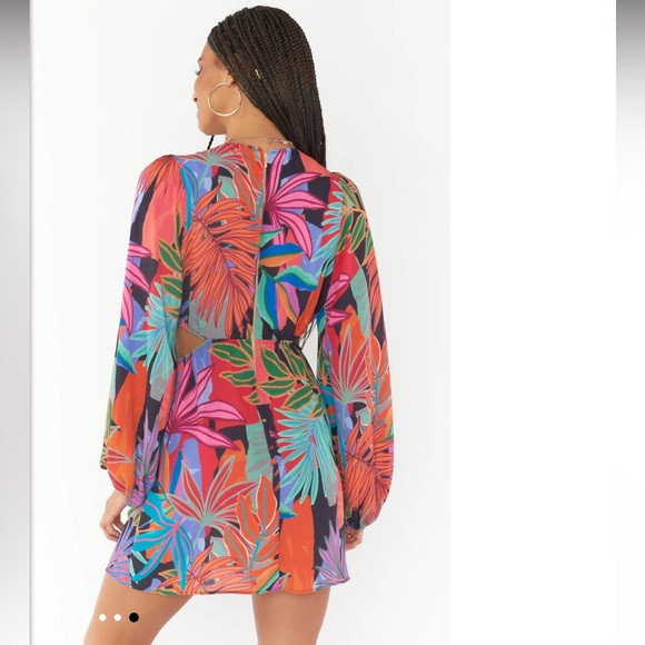 Show Me Your MUMU Go Out Cut Out Mini Dress - Color Tropical Paradise - Size L - Picture 3 of 12